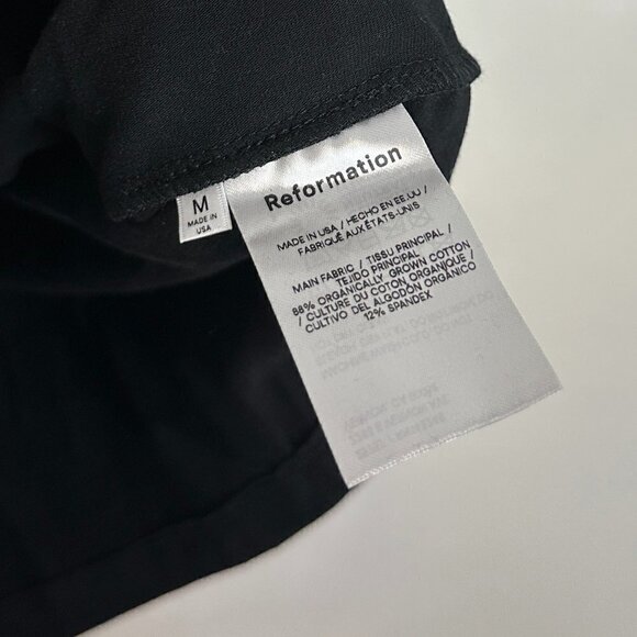 REFORMATION Cally Dress Long Sleeve Mini Knit in Black Size Medium - Picture 5 of 6